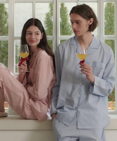 [OFF HOUR] Libre Cotton Blend Long Sleeve Pajama Set [Shipped from Korea] 100% Authentic