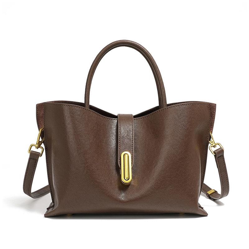 Genuine Leather Handbags 2026 New Luxury Designer Women's Bucket Bag High Quality Cowhide Shoulder Bags Women Crossbody Bag