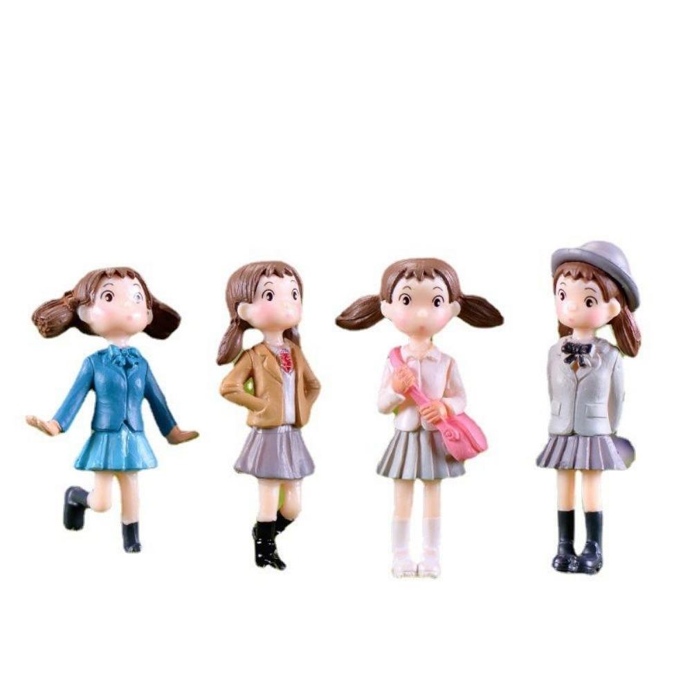 

4/6 шт./набор миниатюрных фигурок из смолы, люди, девочки, мальчики, микропейзаж, карвинг, мини-садовый орнамент, различные наборы для декора из смолы