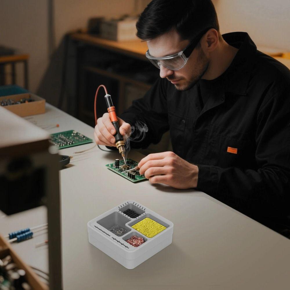 Silicone Tin Dross Collection Box Copper Wire Tin Storage Container  Soldering Iron Tips