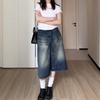 Unisex Low-Waist Distressed Denim Shorts - American Retro Summer Style