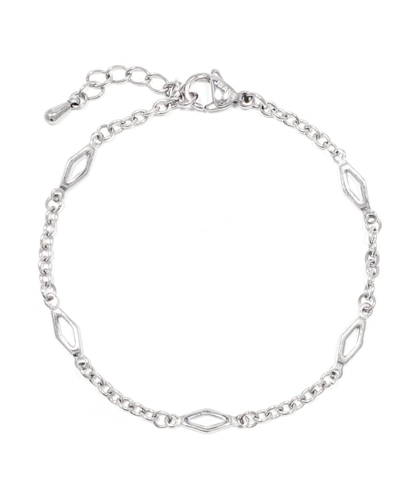 Jbans Classic A Diamond Point 06 Ring Chain Mix Bracelet (C2601Ac1392_Sv)