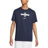 Nike T Shirts Men's Navy Blue Crew Neck Moderate Straight Fit DV0597-492