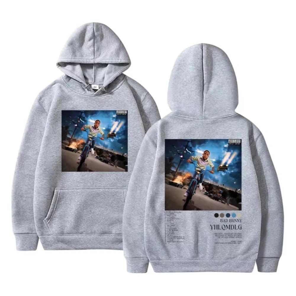 Rapper Bad Bunny YHLQMDLG Music Album Graphic Printed Hoodies Men Woman Hip Hop Harajuku Oversized Hoodies Sweatshirt Streetwear