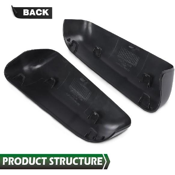 GRAND ORANGE 2 Peças Tampas de Espelho Retrovisor Compatíveis com Ford F150 2009-2014, 9L3Z17D743BAPTM, 9L3Z17D742BAPTM, Preto Primer Lado Esquerdo e Direito Espelho Retrovisor