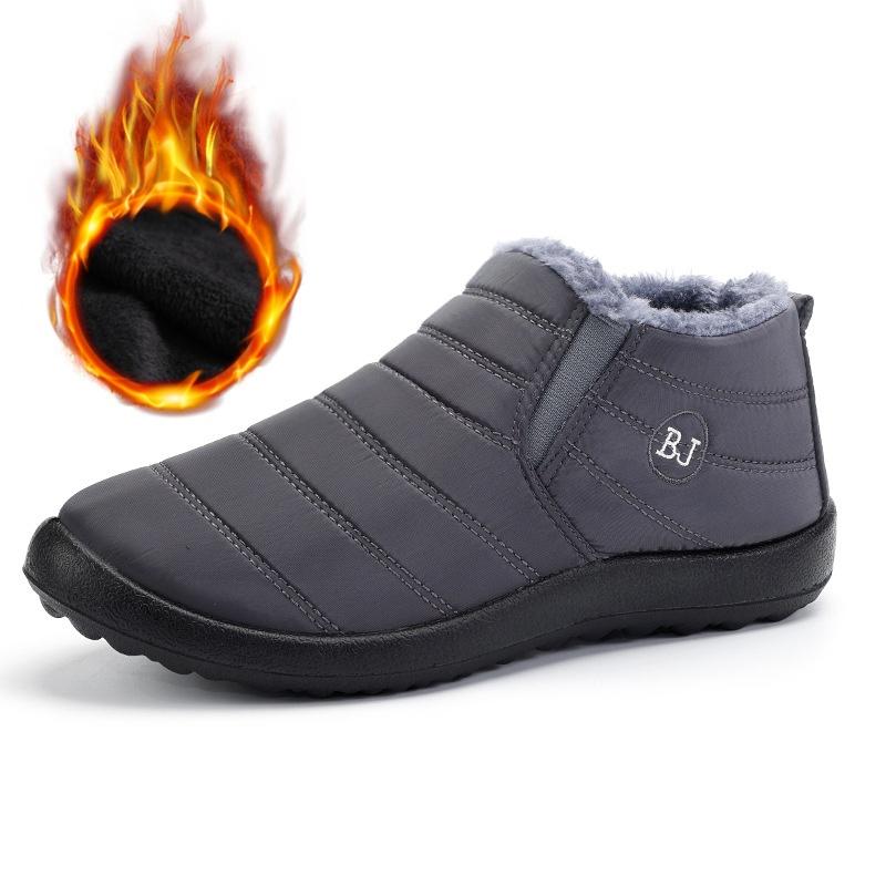 Baumwollstiefel in Übergröße für Männer und Frauen im gleichen Stil, einteilige dicke Schneestiefel mit Samt für mittelalte und ältere Menschen, warme Halbschuhe