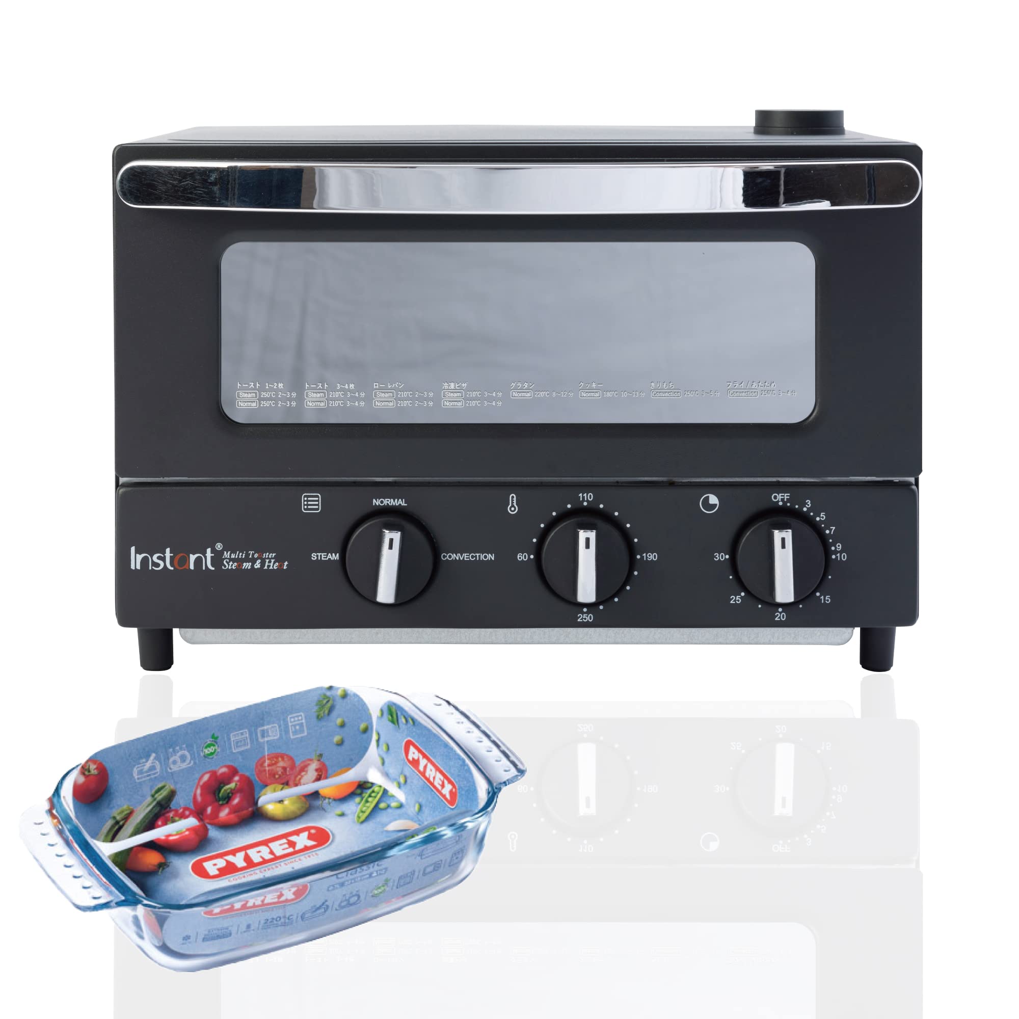 

обычный импортный паровой тостер с паровым нагревом PYREX 4 штуки по 50 рецептов черного цвета [отечественный продукт] и термостойкий контейнер, тосты, QR,