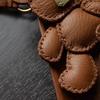 Original Design Teddy Puppet Bear Leather Keychain Car Key Bag Pendant Bag Charm Handmade Custom Gift Female