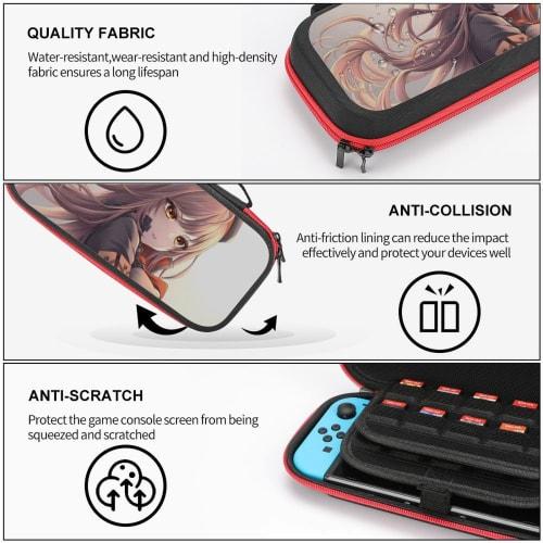 NIKKE Nintendo Switch Case with Goddess of Victory: Game Console Storage Bag, Stain-Resistant, Shock-Resistant, Full Protection, Holds 20 Game Cards,