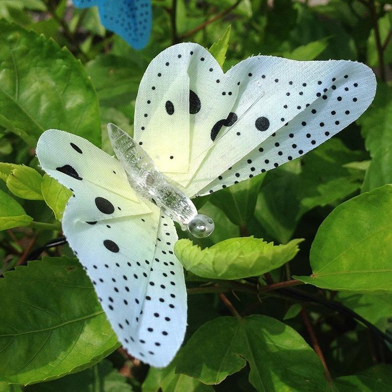 20/30 Led Solar Powered Butterfly Fiber Optic Fairy String Lights Waterproof Christmas Outdoor Garden Holiday Decoration Lights
