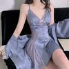 Women's Suspender Skirt Spring and Summer Sexy Nightgown Two-piece Set with Chest Pad Pure Desire Wind Hollow Lace Nightgown Pajamas