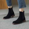 Autumn/Winter Women Boots Genuine Leather Women Shoes Round Toe Chunky Heel Shoes Ankle Boots Modern Chelsea Boots