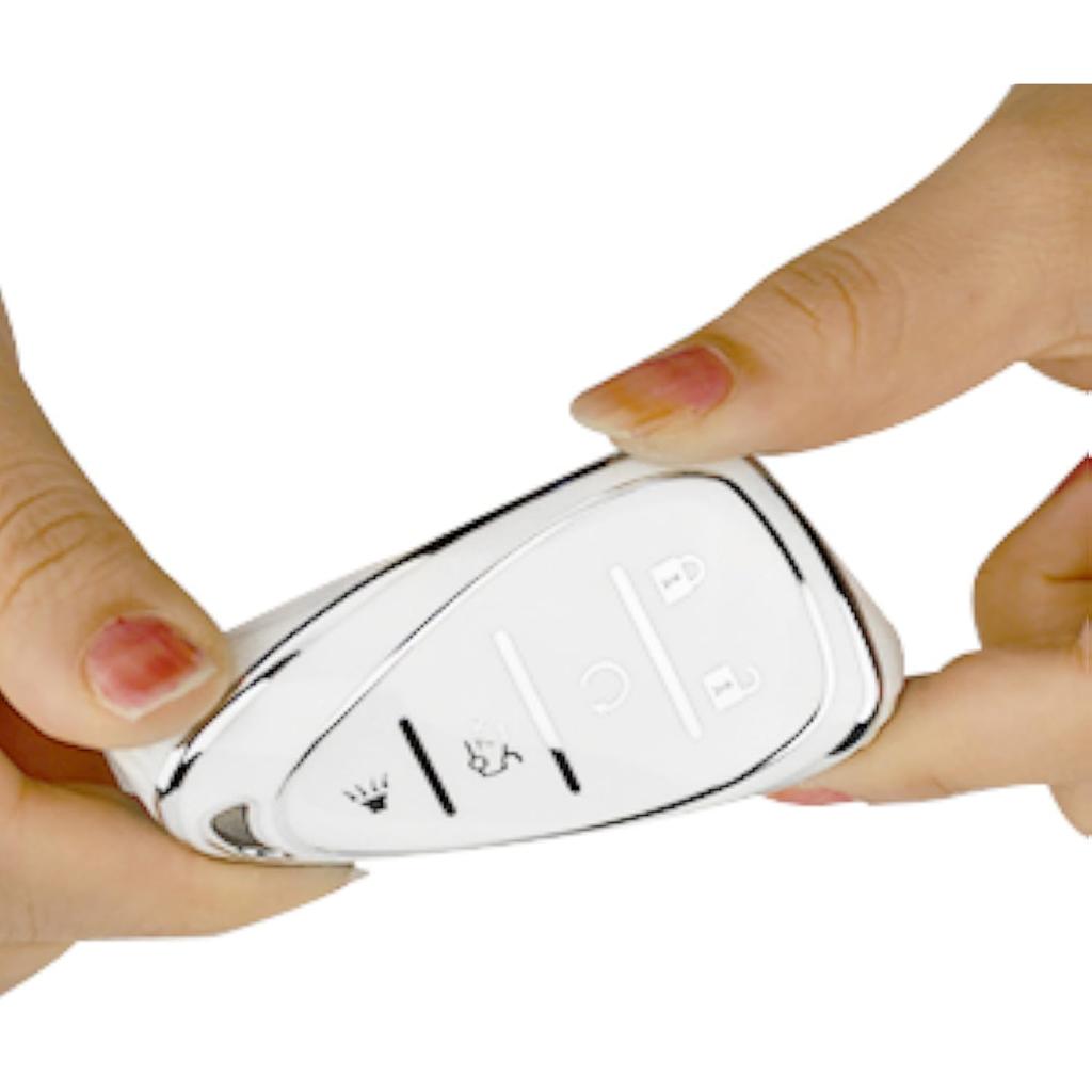 Für Chevy Autoschlüsselhülle mit Schlüsselanhänger, Weiche TPU-Schlüsselhülle Schale Vollschutz für 2016-2021 Chevy Equinox Malibu Camaro Cruze Blazer Traverse Trax