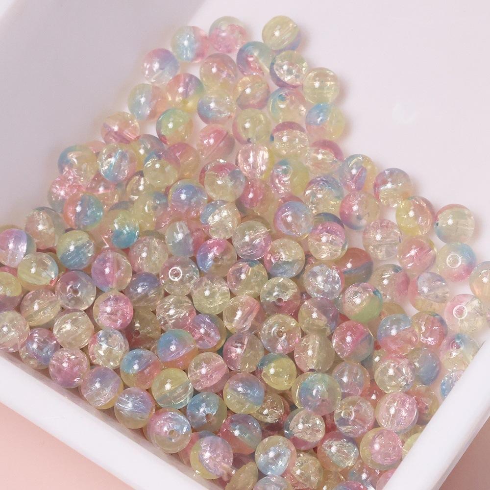 Yori 60 Piecess 10mm Dual Color Glass Loose Beads for Handmade DIY Bracelet Necklace Jewelry Making Supplies Decorative Beads