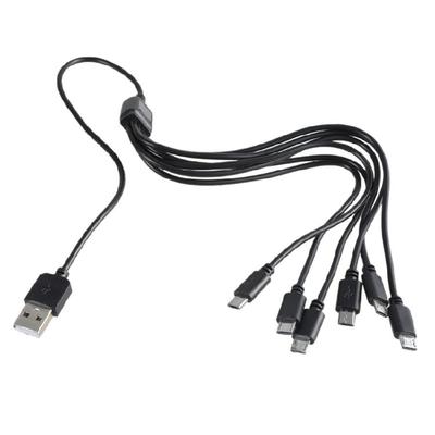 USB 2.0 Type A Male To 6 In 1 USB 5Pin Splitter Cable Multiple Charging Adapter for Efficient Charging 19.7in