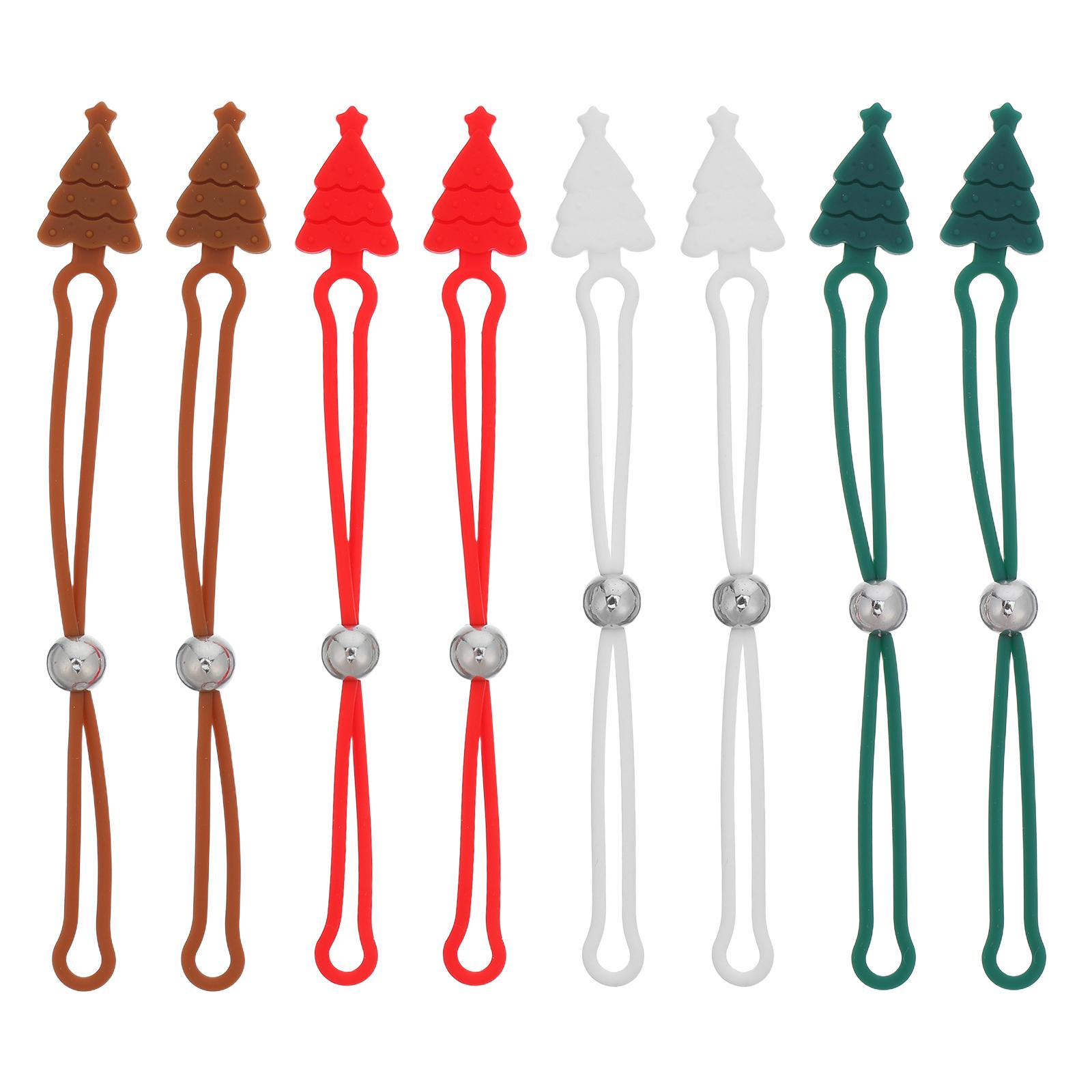 8 Ornament Hooks For Christmas Trees Adjustable Silicone Christmas Ornament Hooks Non-Slip Cable Ties For Hanging Bauble Crafts
