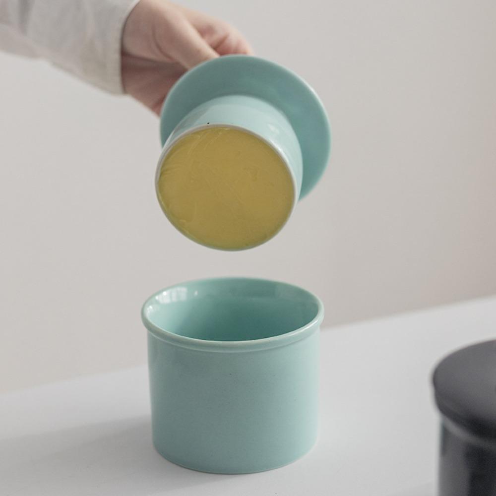 Sealed French Butter Crock Ceramic Butter Keeper Simple Butter Storage Container Cheese