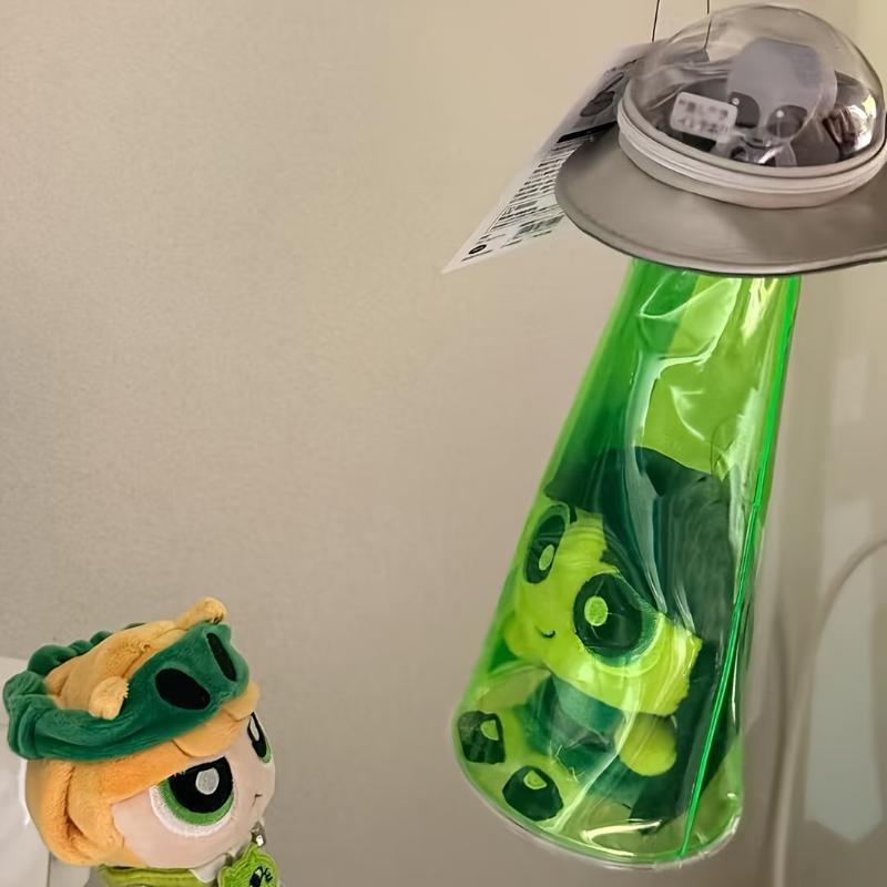 

Creative Ufo Alien Spaceship Pen Bag Painful Doll Storage Funny Toy Bag Student Transparent Stationery Bag 1pcs