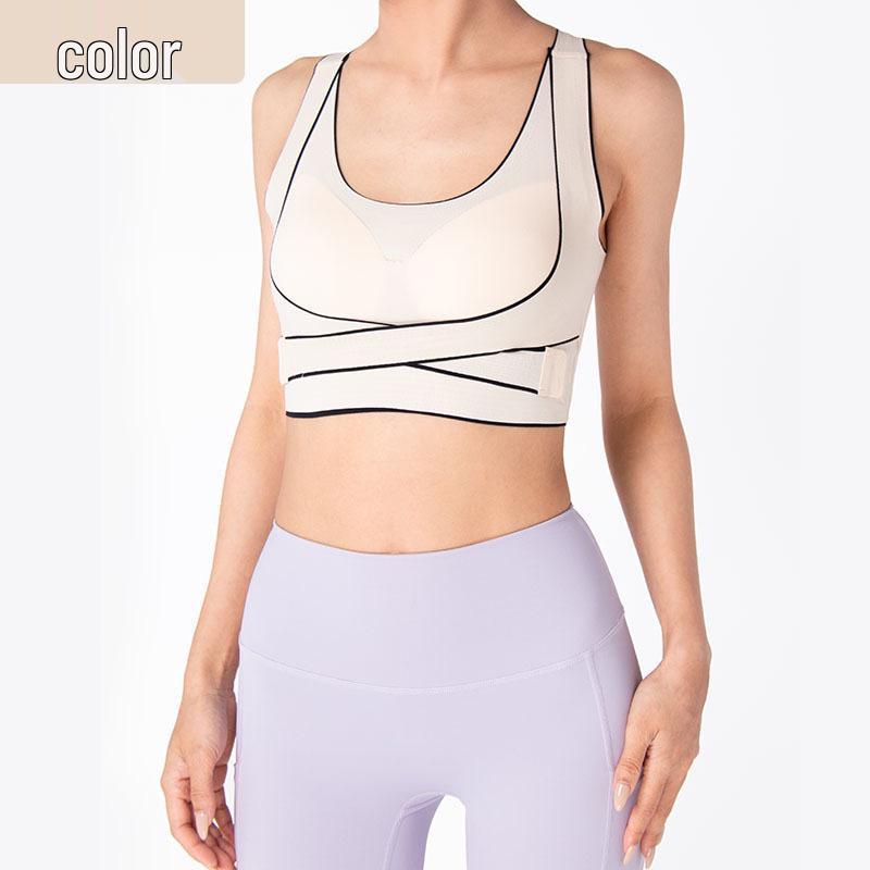

Спортивный бюстгальтер с высокой степенью поддержки и ударопрочностью, с красивым дизайном спины - против провисания и идеально подходит для бега, фитнеса и йоги 3XL бежевый