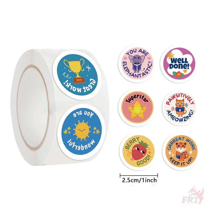 500Pcs/Roll Well Done Teacher Encouragement Kids Rewards Stickers - DIY Scrapbooks Album Decor Sealing Label Decals