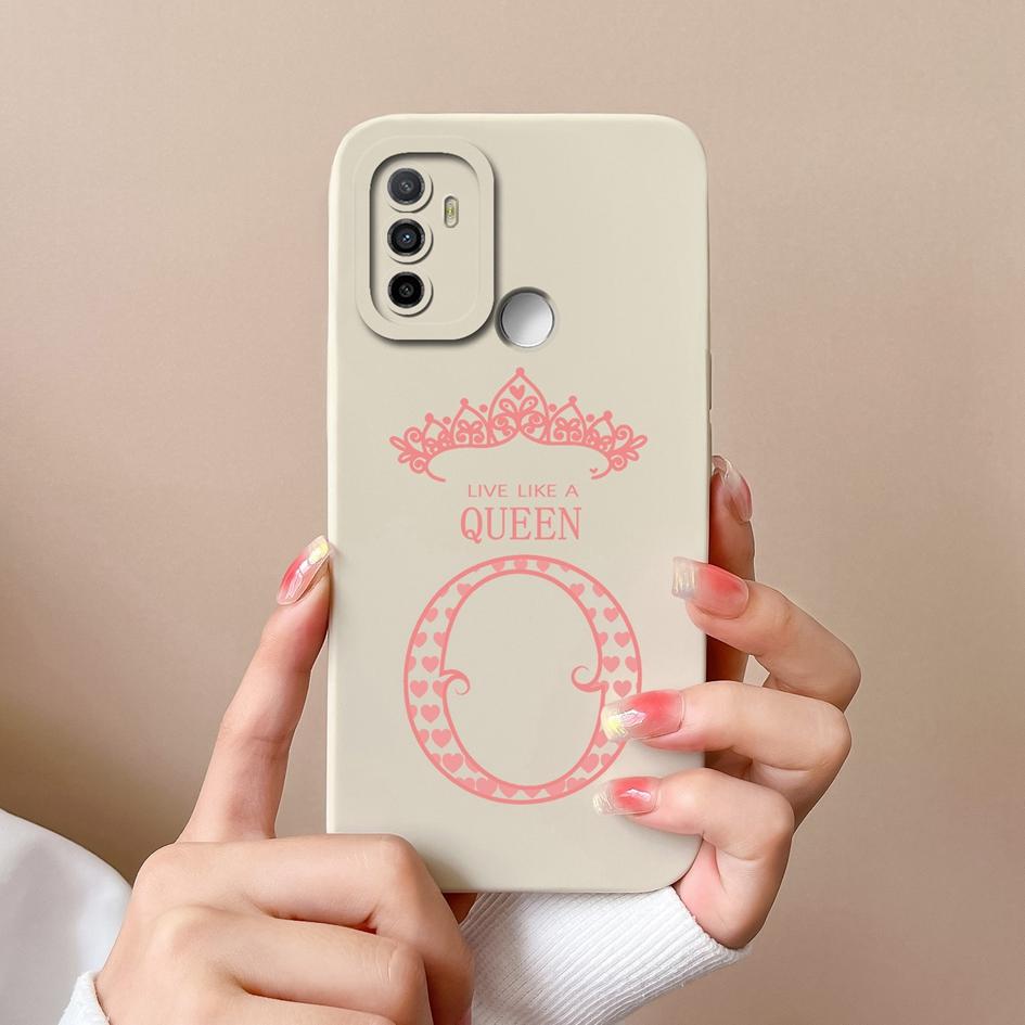 For OPPO F19 Pro+ F19S F9 F11 F15 F17 F5 F7 Case Cover Luxury Fashion Phone Bags Protective Matte Liquid Soft Silicone Crown Letters For OPPO Bumper