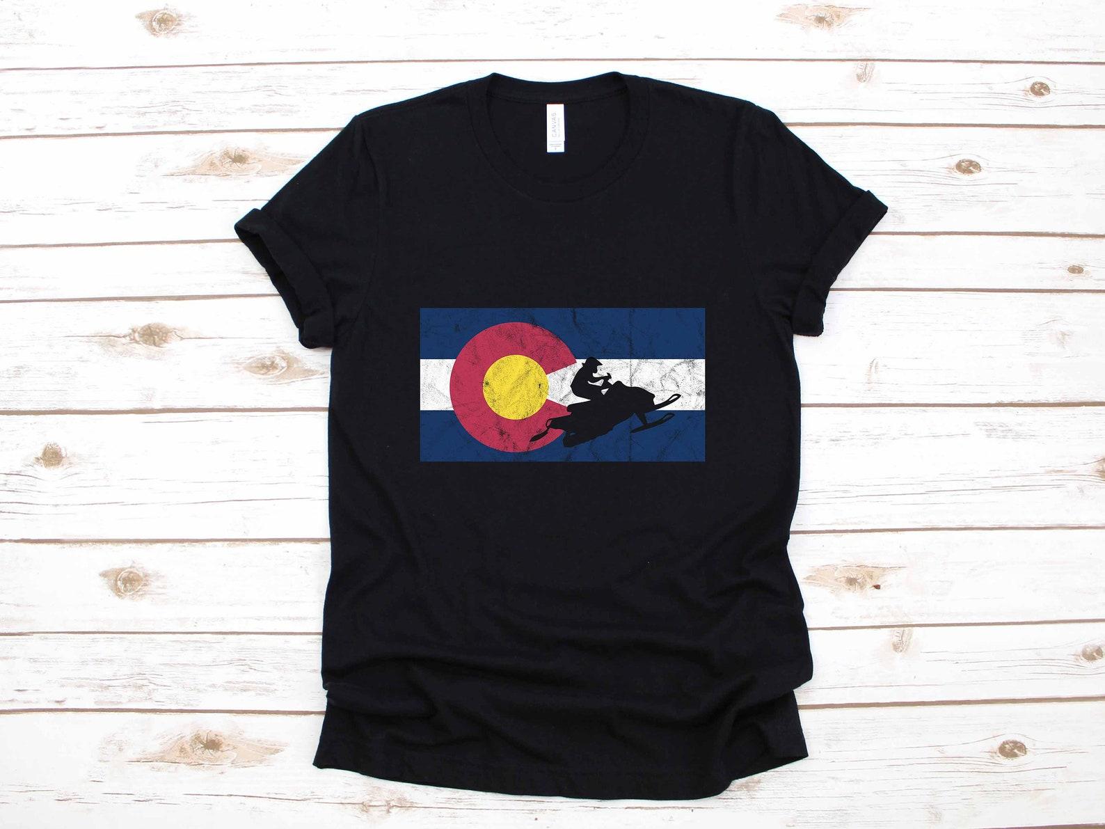 Snowmobile Colorado Flag Apparel Snowmobiling Gift | T-Shirt |T-shirt | T-shirt | T-shirt | Tank Top M