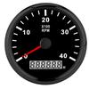 Tachometer, 85mm Pointed 4000RPM Tachometer Gauge Boat Sailboat Diesel Generator Engine/Gasoline Engine (Black with Black Frame)