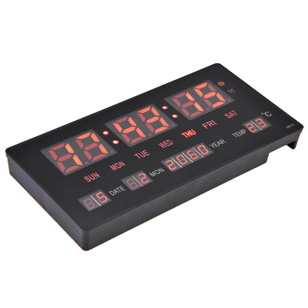 LED digitální nástěnné hodiny Jednoduchý digitální nástěnný kalendář LED stolní hodiny do ložnice Noční kancelář