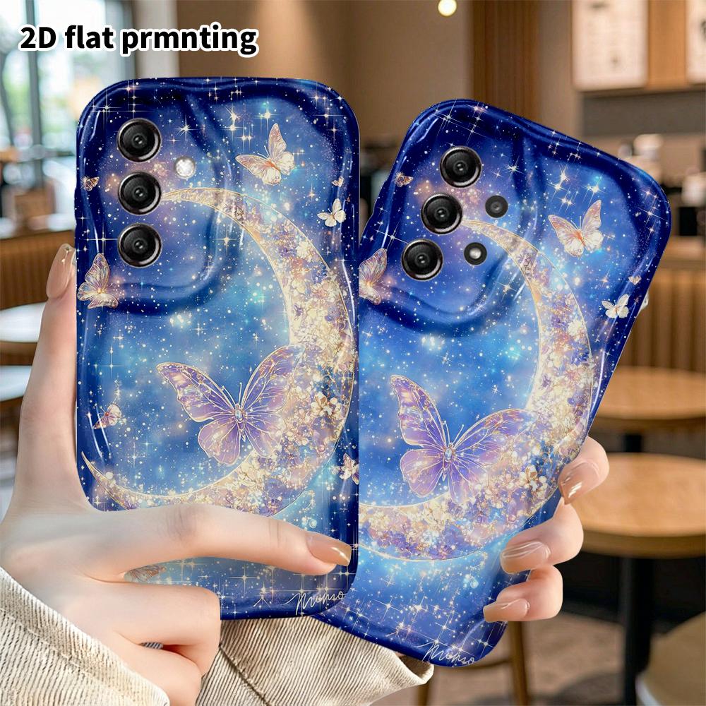 Phone Case: 2D Flat Samsung Galaxy A34 A35 M05 M06 S20 S22 S21 FE Plus 5G Protective Case, Butterfly Starry Sky, Christmas and Halloween Gifts