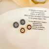S925 Silver Needle Korean French Retro Stud Earrings Women's Round Pearl Flower Earrings Do Not Fade Trendy Ears