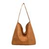Vintage Soft PU Leather Hobo Bag for Women Large Capacity Shoulder Bag Casual Slouchy Tote Handbag Minimalist Underarm Purse
