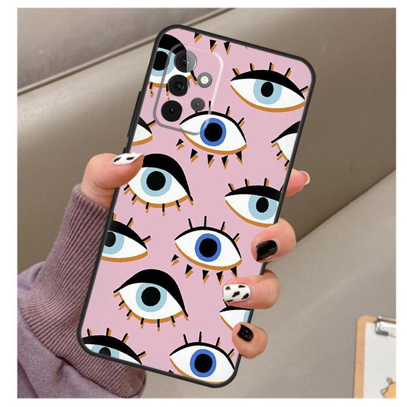Lucky Eye Blue Evil Eye Print Case For Samsung Galaxy A32 A52 A12 A22 A16 A26 A36 A56 A06 A55 A35 A15 A54 A34 A14 A13 A53