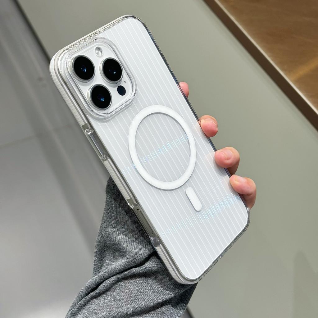 Anwendbar auf iPhone16proMax Wellpappe Kabellose Magnetische Saug Handyhülle Apple 15 Rutschfester Rand 14 Transparente Schutzhülle