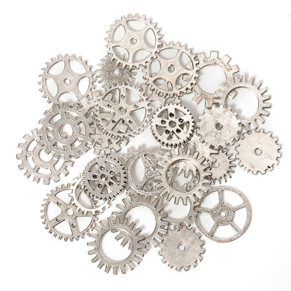 

50g 100g Mixed Steampunk Gears Cogs Charms Pendant DIY Antique Metal Beads for Bracelets Crafts Jewelry Making Components Weight 50g античный серебряного