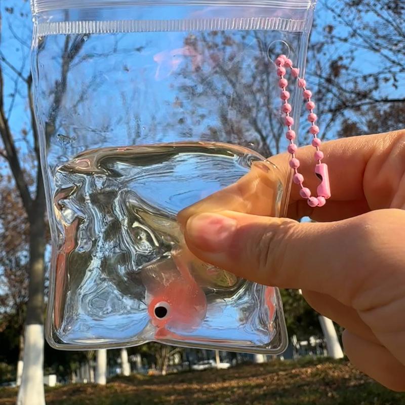 Transparent Goldfish Squeeze Toy Soft Cute Animal Fidgets Toy for Kids Adults Decompression Slow Rebound Toy for Child Best Gift