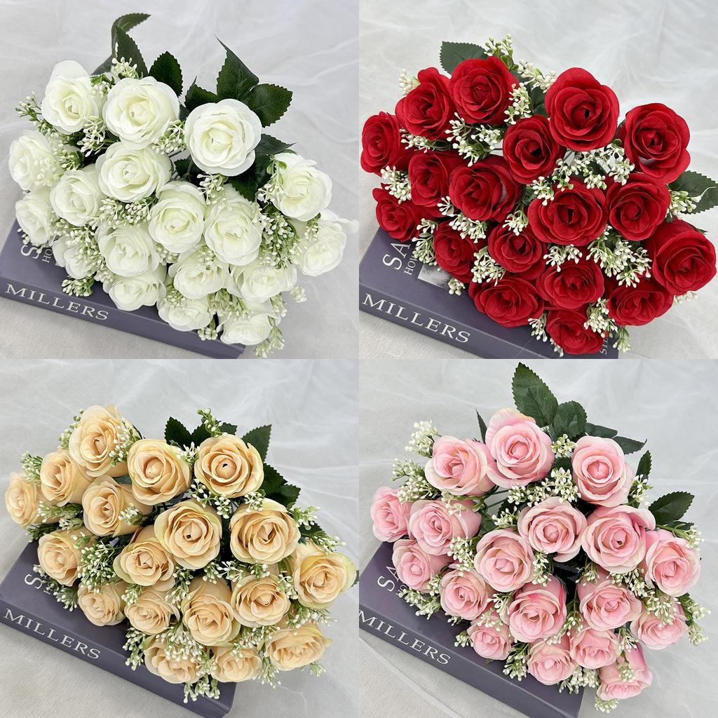 Silk Rose Buds Wedding Decor Artificial Flowers For Home And Photography