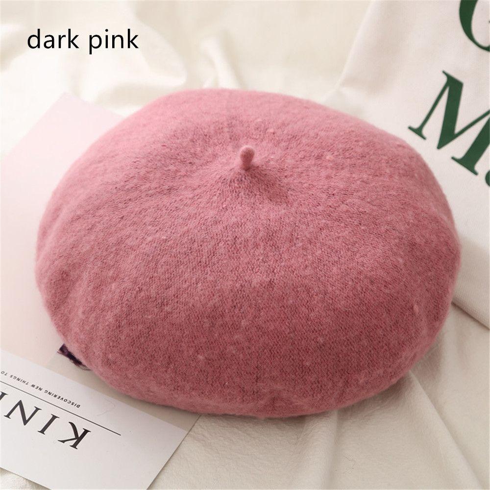 Wool Beret Hats Women Winter French Hat Girls Solid Color Fashion Autumn Winter Beret Hat For Women Flat Cap Hat Felt Berets