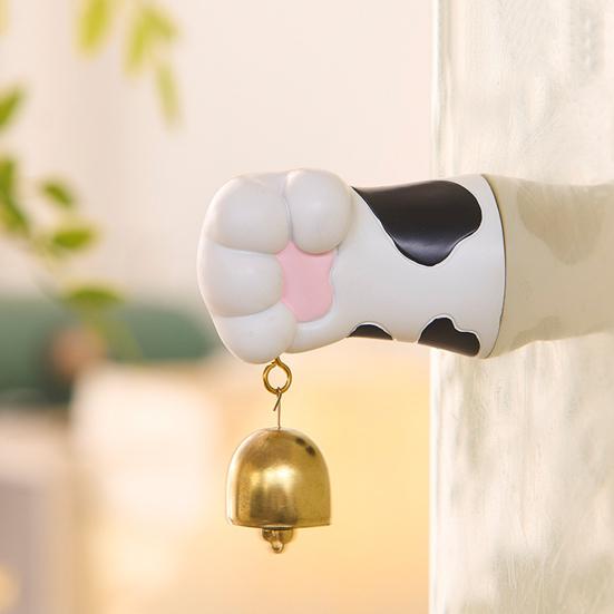 Cute Cat Paw Doorbell Magnetic Resin Cat Paw Decorative Door Chime Wall Mounted Shopkeepers Bell for Home Cafe Restaurant