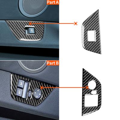 Fibre de Carbone Interrupteur de Lève-Vitre de Porte Latérale Couvercle de Bouton Autocollant de Garniture Intérieure Pour BMW Z4 E85 E86 2003 2004 2005 2006 2007 2008