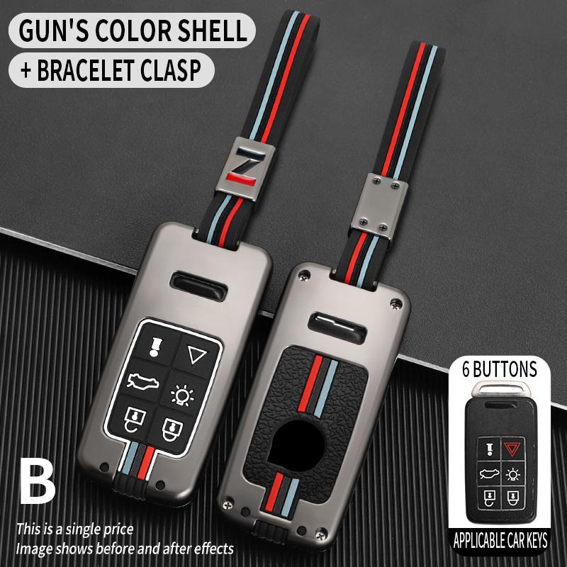 Interior Mouldings 5/6 Buttons Zinc Alloy Car Key Case Cover Protect Shell Fob Fob For Volvo XC60 V60 S60 S80 XC70 V40 Car Key D
