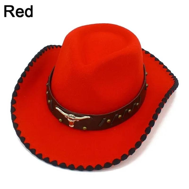 Buy 1pc Women Men Wool Cap Jazz Hat Leather Belt Cowboy Hat Derby