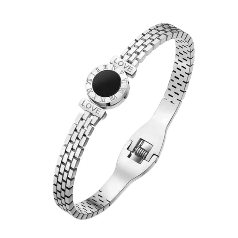 Unique Roman Letter Bangle Fashionable Engraved Love Wristband Handmade Gift for Her Trendy Women Wrist Accessories