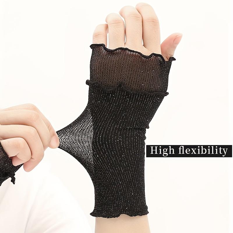 1Pair of fake sleeves, mesh sleeves, women's thin cuffs, wrist guards, scar cover, tattoo decorative gloves