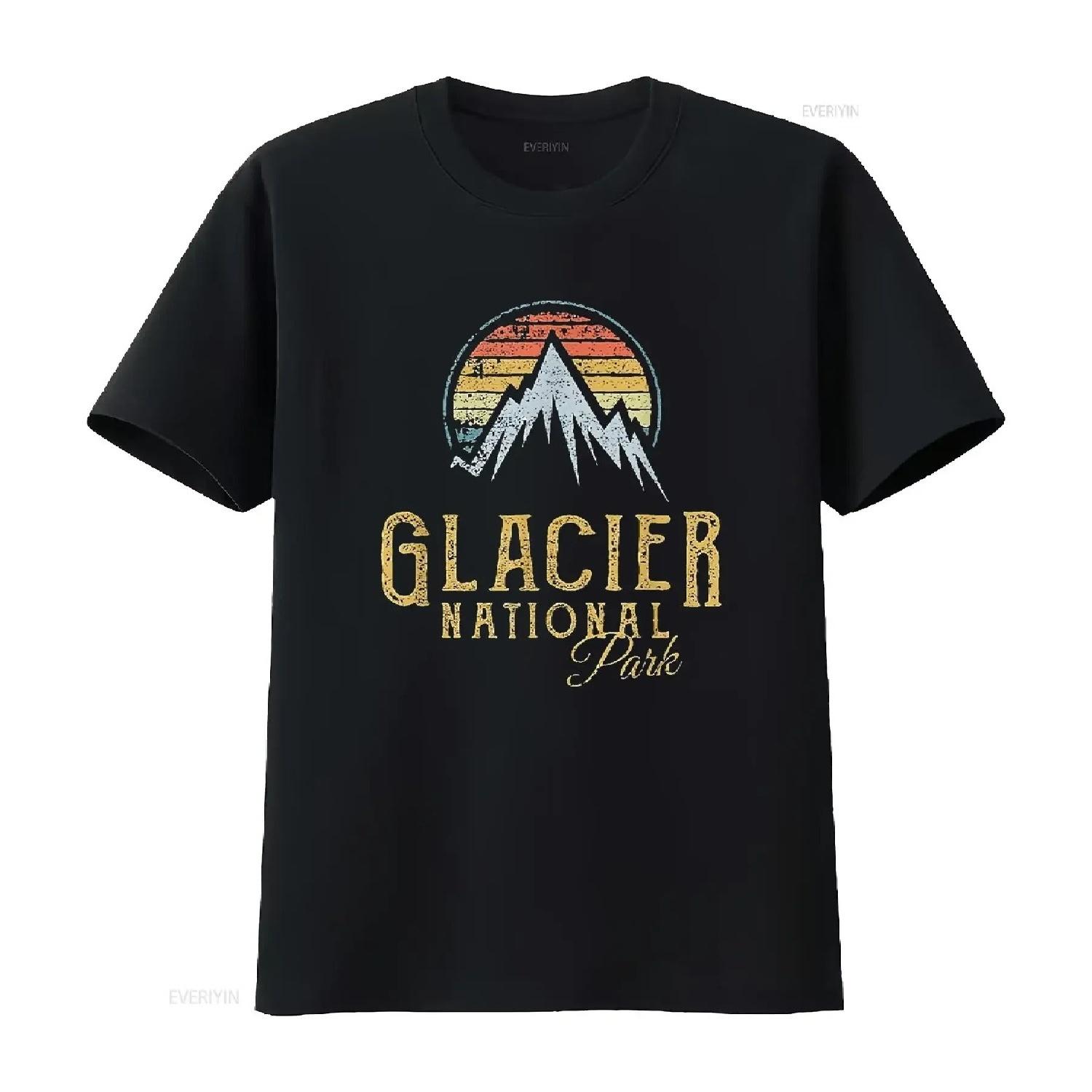 

Womens Vintage Glacier National Park Summit T Shirt vintage Washed homme Stylish fashion Soft Slightly streetwear Stretched S чёрный