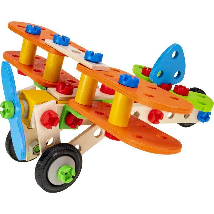HEROS Constructor - Avion Biplan a construire - En bois 100 % certifié FSC - 90 pieces - Des 4 ans