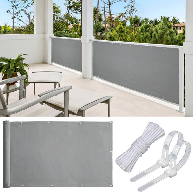220GSM Gray Balcony Screen Privacy Garden Fence Screen Apartment Terrace Privacy Shield UV-Resistant Fencing Cover For Backyard