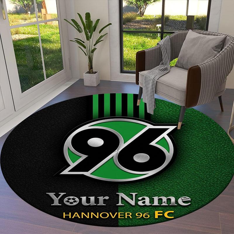 Hannover 96 Custom Name Round Area Rug,Carpet Rug for Living Room Bedroom Sofa Playroom Decor,Non-slip Floor Mat