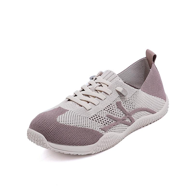 2025 Spring and Summer New Products Retro Mother Shoes Fashionable Flat Bottom Light Breathable Versatile Non-slip Sports Women's Shoes K1516