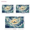 2D Sunlight Cloud Airplane Backdrop for Travel Agency Event Decoration