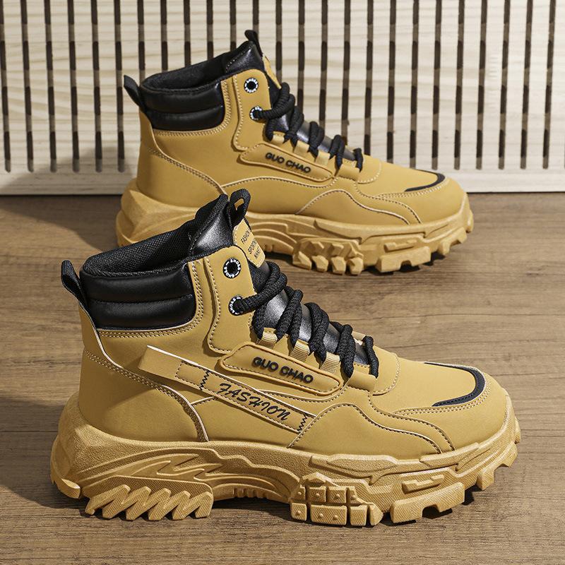 

Men s shoes autumn 2024 new men s Martin boots trendy versatile tooling non-slip and wear-resistant desert bumblebee boots 39